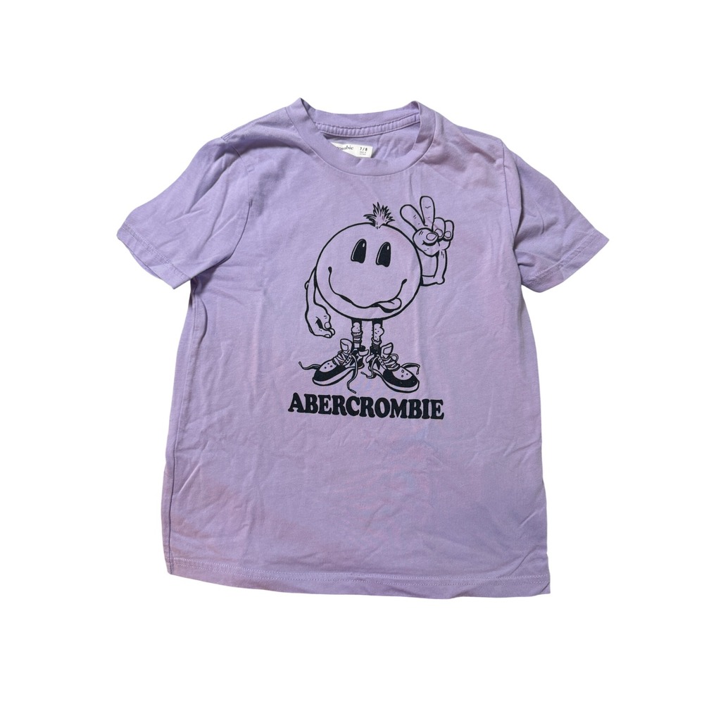 Abercrombie Kids Size 7/8 Purple Short Sleeve Tee Cool Dude Causal